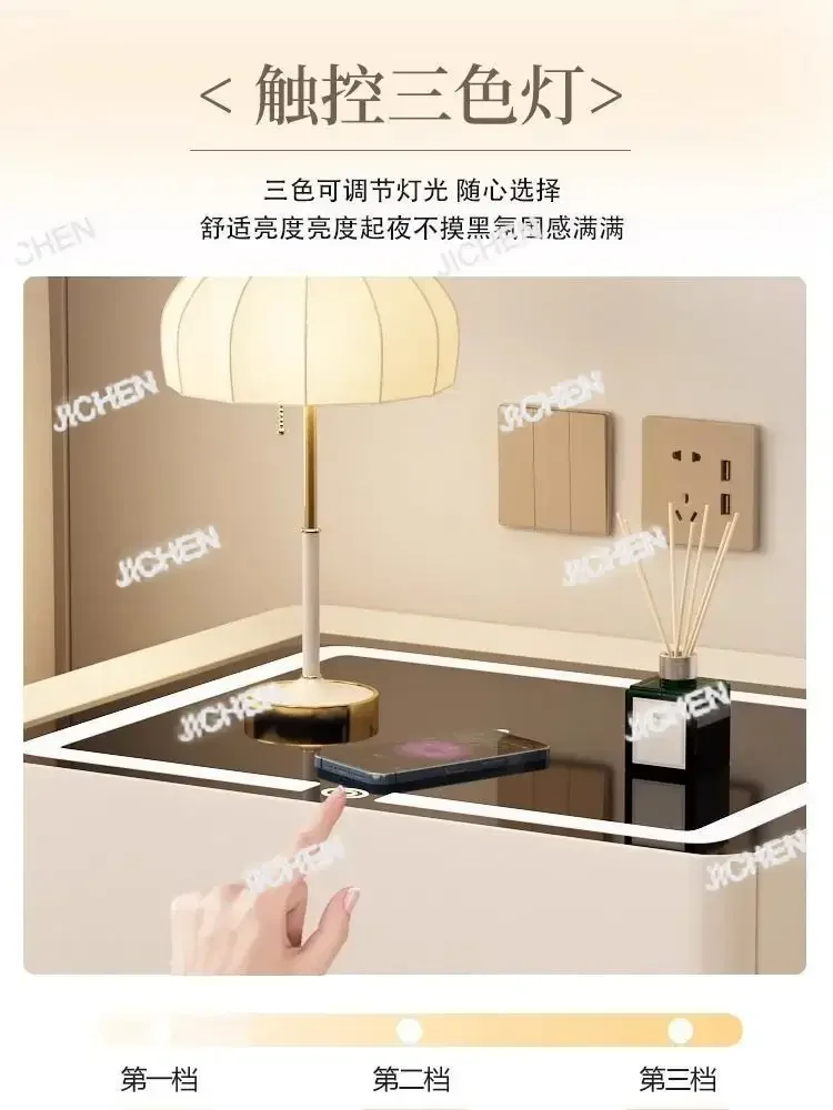 Прикроватные тумбочки HV, многофункциональный 3-ящик, умный комод, беспроводная зарядка через USB, светодиодный прикроватный шкаф с подсветкой