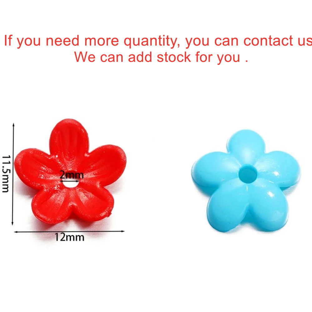 50pcs/Lot 12mm Flower Torus Shape Acrylic Beads Caps Jewelry Findings Charms Necklace Bracelets Spacer Beads For Jewelry Making