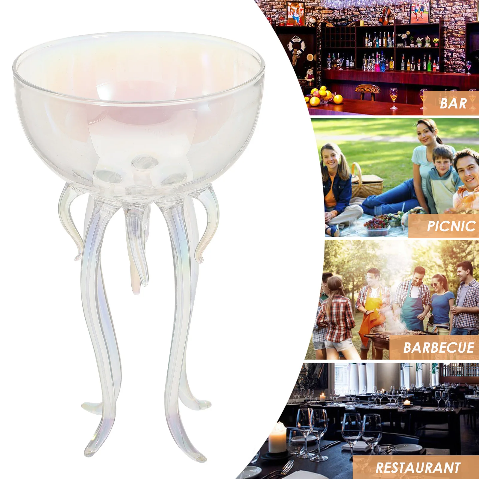 

Unique Jellyfish Shape Cocktail Goblet Stylish Transparent Wine Glass Bar Pub Use Drinking Glass Wine Goblet Cocktail Glasses
