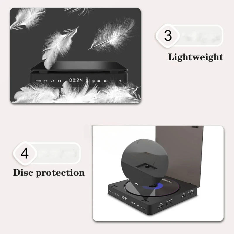 Reproductor de DVD HD Sin Restricción Regional, Mini Reproductor de CD y VCD para el Hogar, Reproductor Multimedia Compacto con Salida HDMI, AV y USB para TV, Cine en Casa para Niños