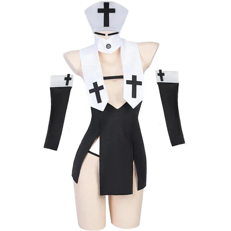 AniLV Halloween Nun Series Costume Women Anime Convent Dress Unifrom Set Cosplay NX8774