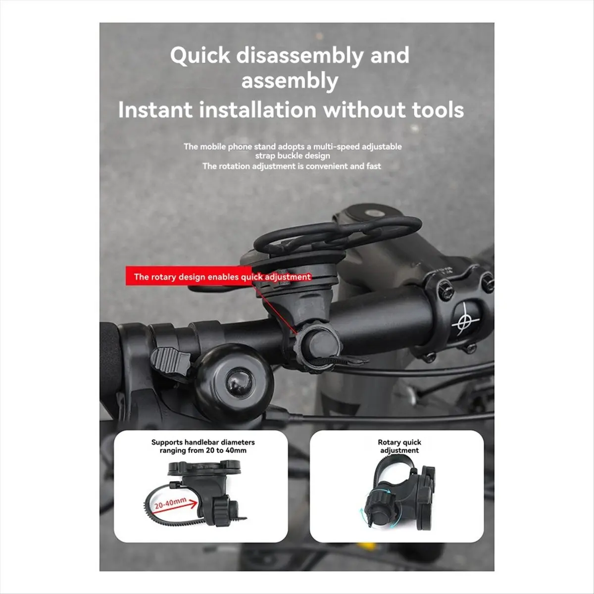 

AB31 Silicone Bicycle Phone Holder Universal Bike Handlebar Magnetic Lock Quick-Release Phone Mount Clip Bracket