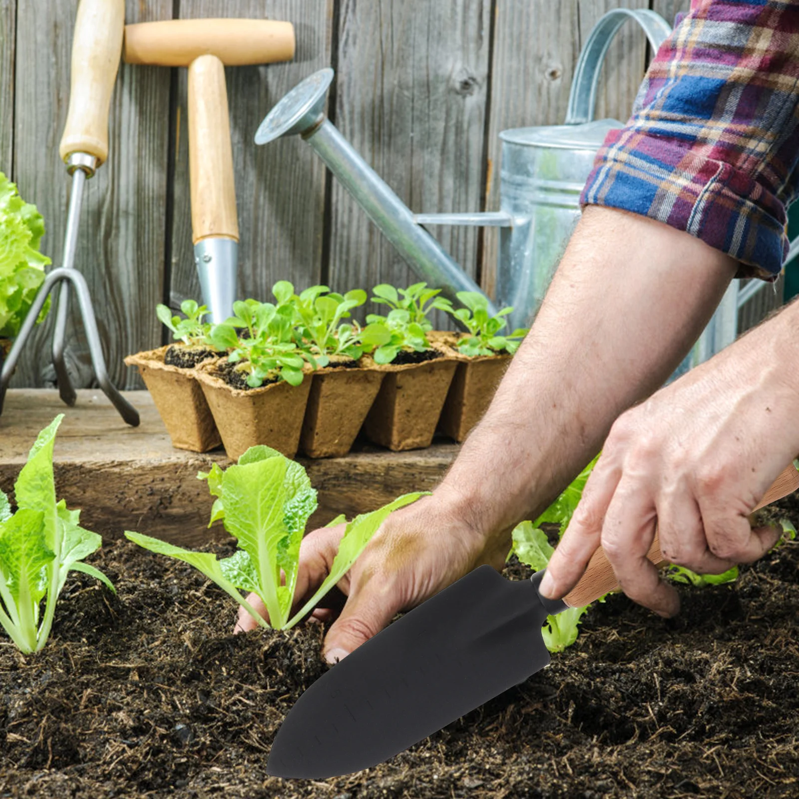 5Pcs Gardening Rakes Efficient Garden Hand Tools Kit Long Lasting Texture No Rust Easy Carry Store Gardening Tool Kit