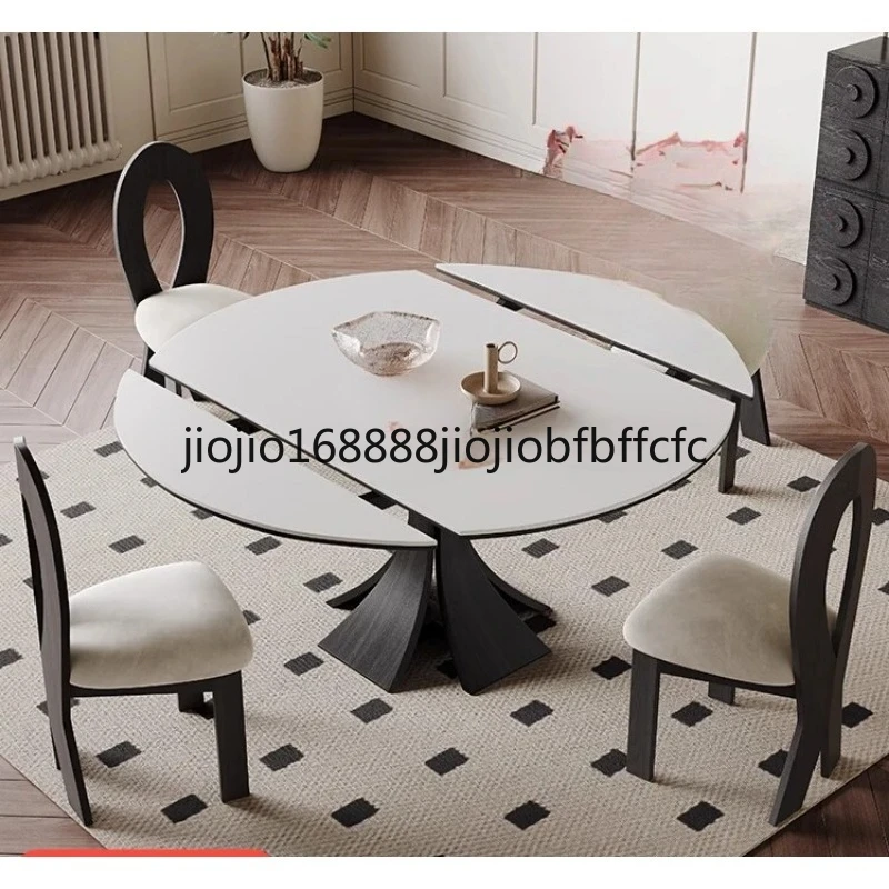 Suitable for retro retractable slate dining table in white home apartments