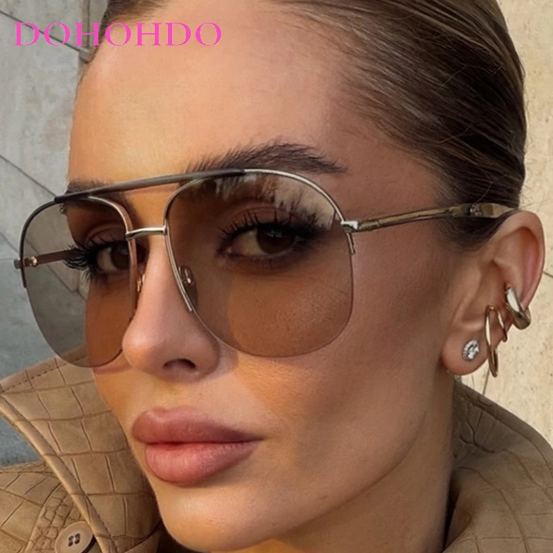 Lunettes de soleil vintage de luxe de créateur, style punk, pour femmes, pilote, en métal, pour hommes, pour la conduite et les voyages, protection UV400