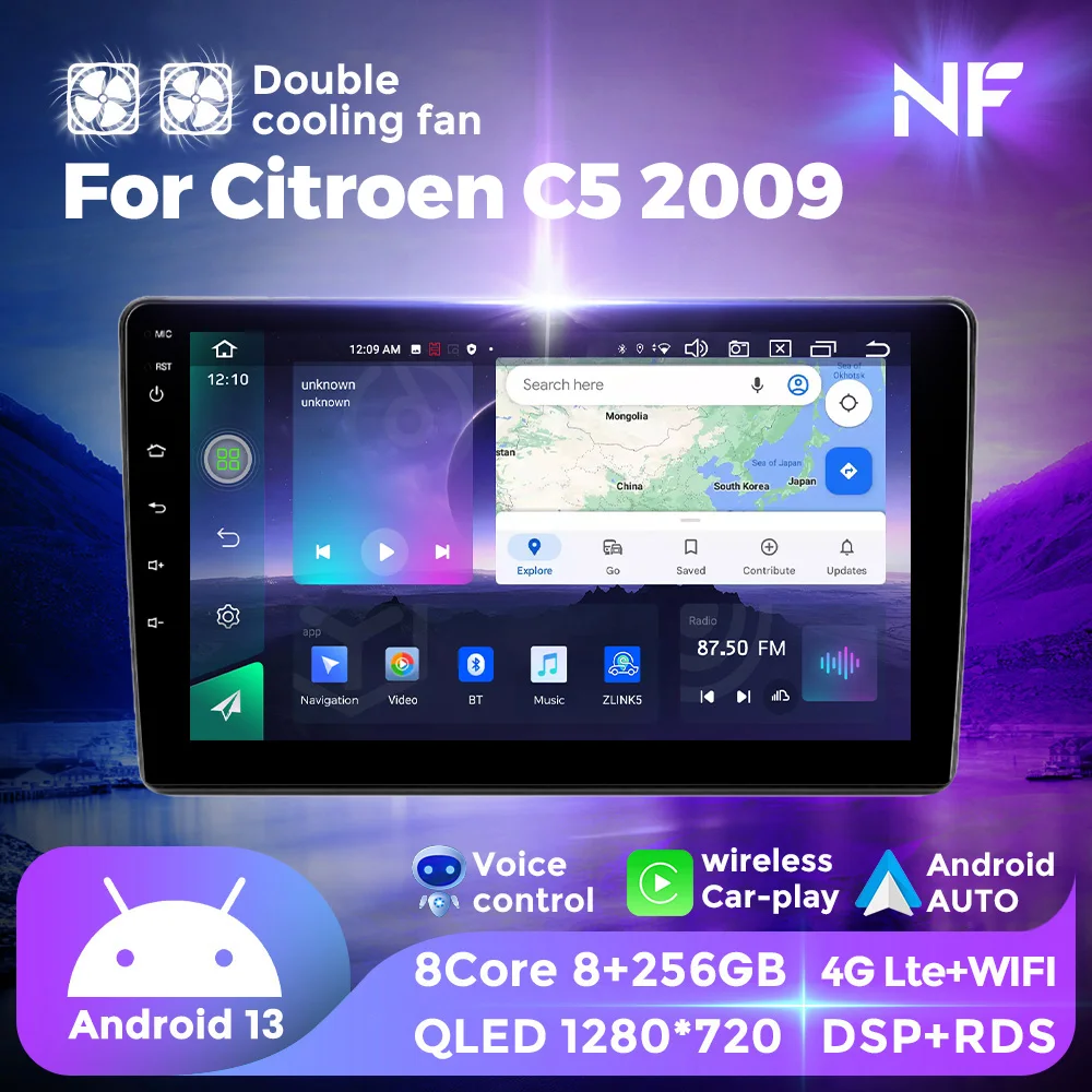7862 Stereo Autoradio 2 Din Multimedia-Player 2k Touchscreen GPS Navigation Auto-Play Android Auto