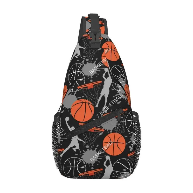 

Fashion Basketball Game Pattern Sling Crossbody Backpack Men Shoulder Chest Bags for Hiking