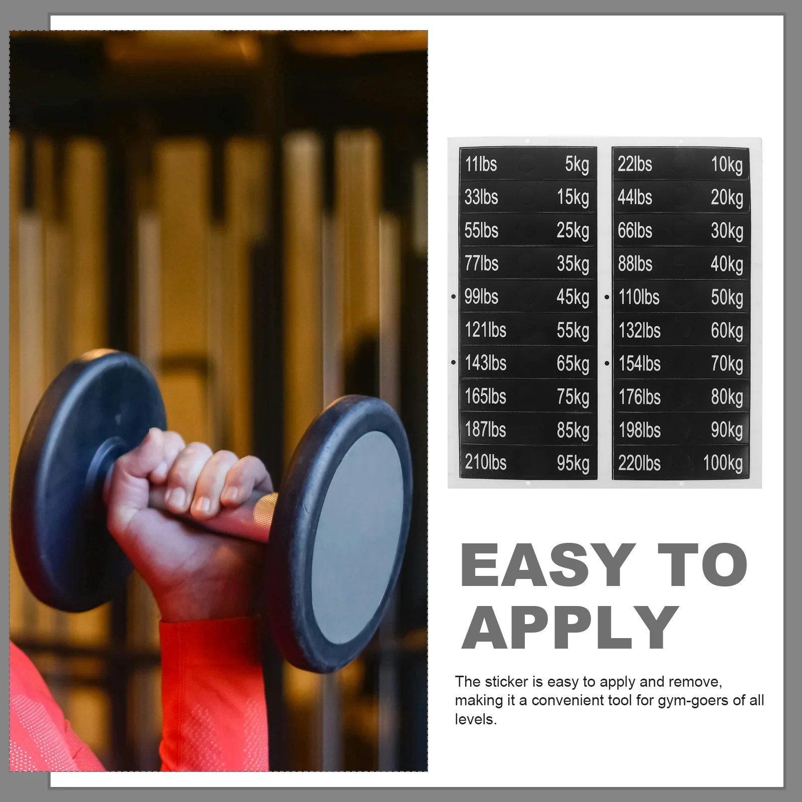

1 Set Weighted Block Stickers 33x18mm Adhesive Labels for Gym Equipment 5-100kg Weight Tags Fitness Accessories File Folder
