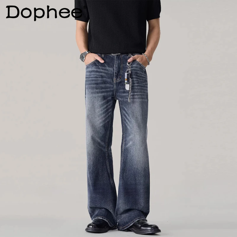 

2026 Men's Spring Trendy Micro-Flared Jeans Men's Fashion Loose Straight Comfort Denim Pants Masculinity Handsome Denim Trousers