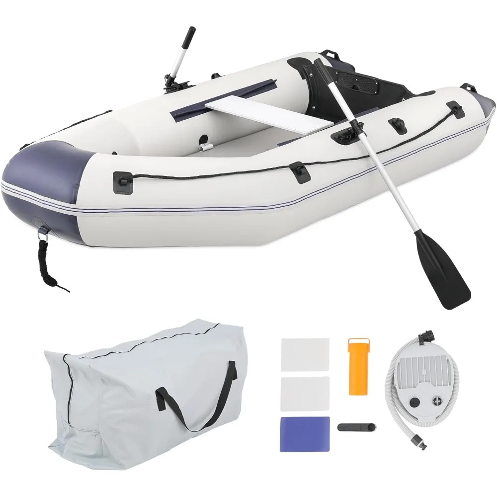 

Inflatable Boat Kayak Set with Aluminum Oars, Mini Foot-Pump, Carry Bag and Repair Kit