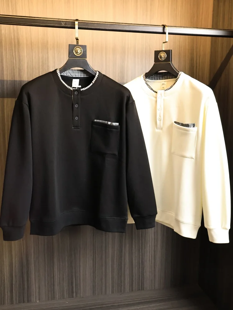 

Men's Casual Long Sve Hoodie Faion Urban Sle Loose Fit round Ne Knitted Polyester Cotton Blend Winter Warmth