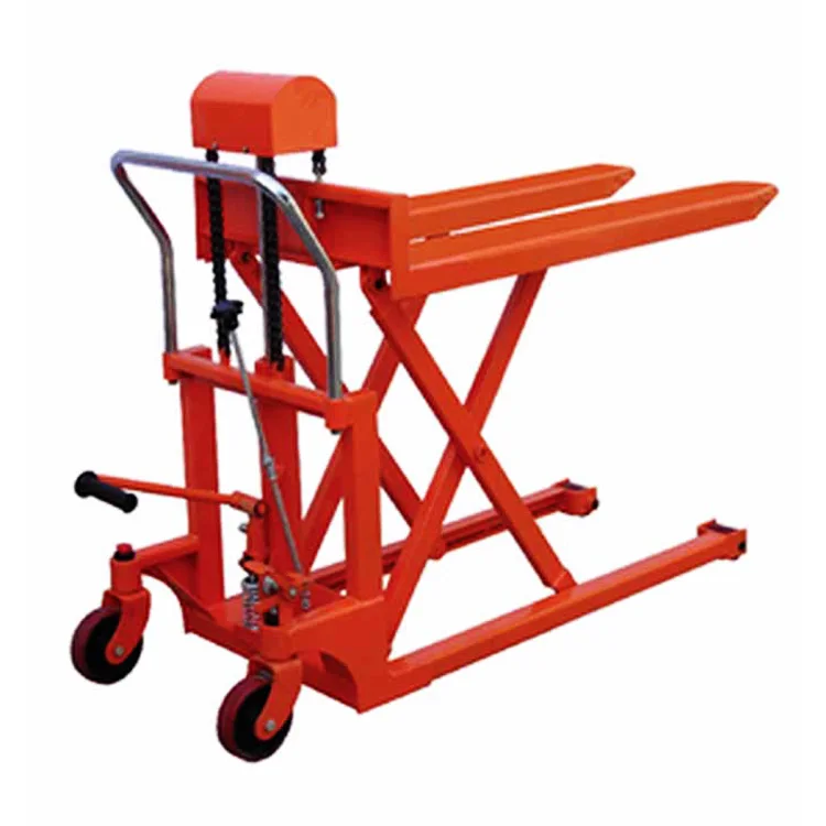 Skid Pallet Lifter Manual Scissor Forklift Truck Hydraulic Scissor Lift Truck Workshop