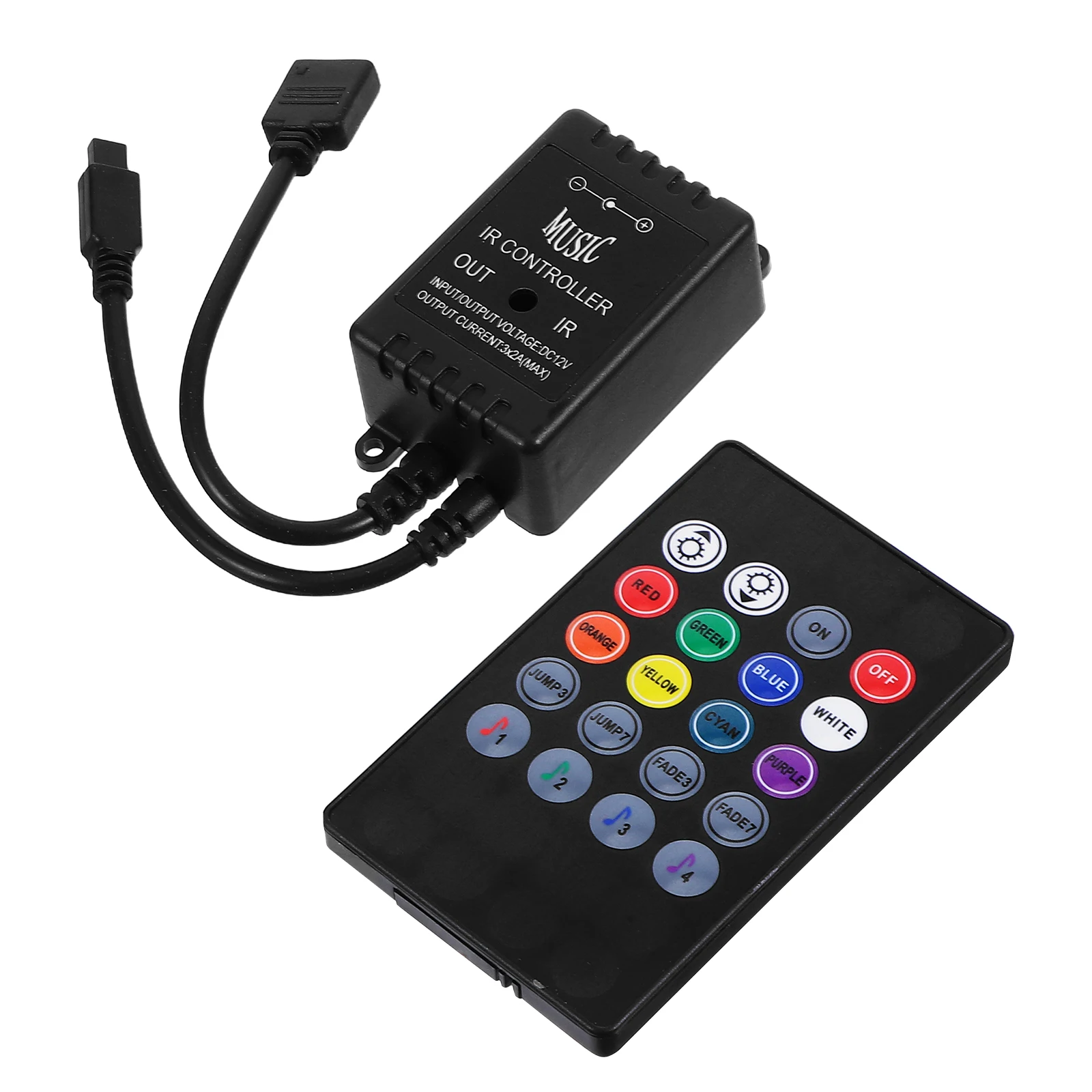 Music Controller 20 Key Ir Remote with Sound Activation for 5050 3528 5630 Rgb LED Strip Tape Light Wall Washer Glass Curtain