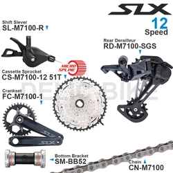 SHIMANO SLX M7100 1x12v Groupset 12 speed M7100 Rear Derailleur Shifter 10-45T/51T Cassette Sprocket Crankset Chain Original