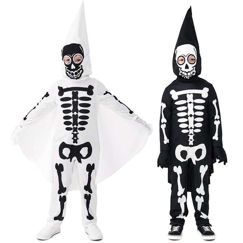 

Halloween Skeleton Cosplay Costume Children Performance Ghost Outfit Stage Performance Costume Polyester Fiber 100%