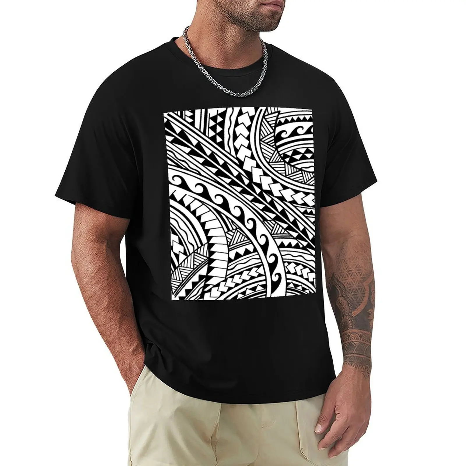 

Hand drawn polynesian tribal T-Shirt summer tops gifts for boyfriend Anime t-shirt luxury designer mens t shirts pack