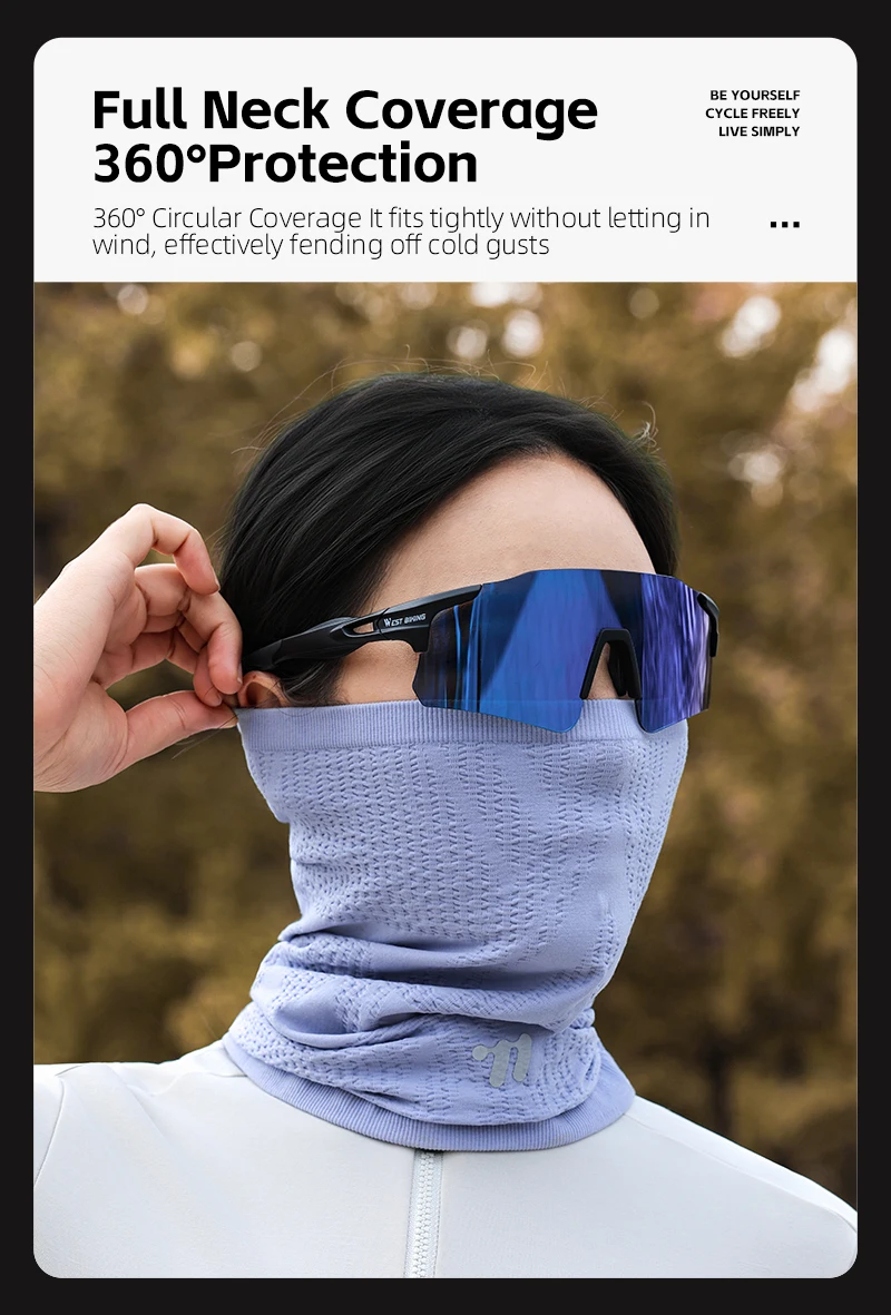 WEST BIKING Gestrickter Nackenwärmer Winddichte Gesichtsmaske Atmungsaktiver Thermoschal für Radfahren Motorradfahren Herbst Früher Winter 4 Farben – Detail 13