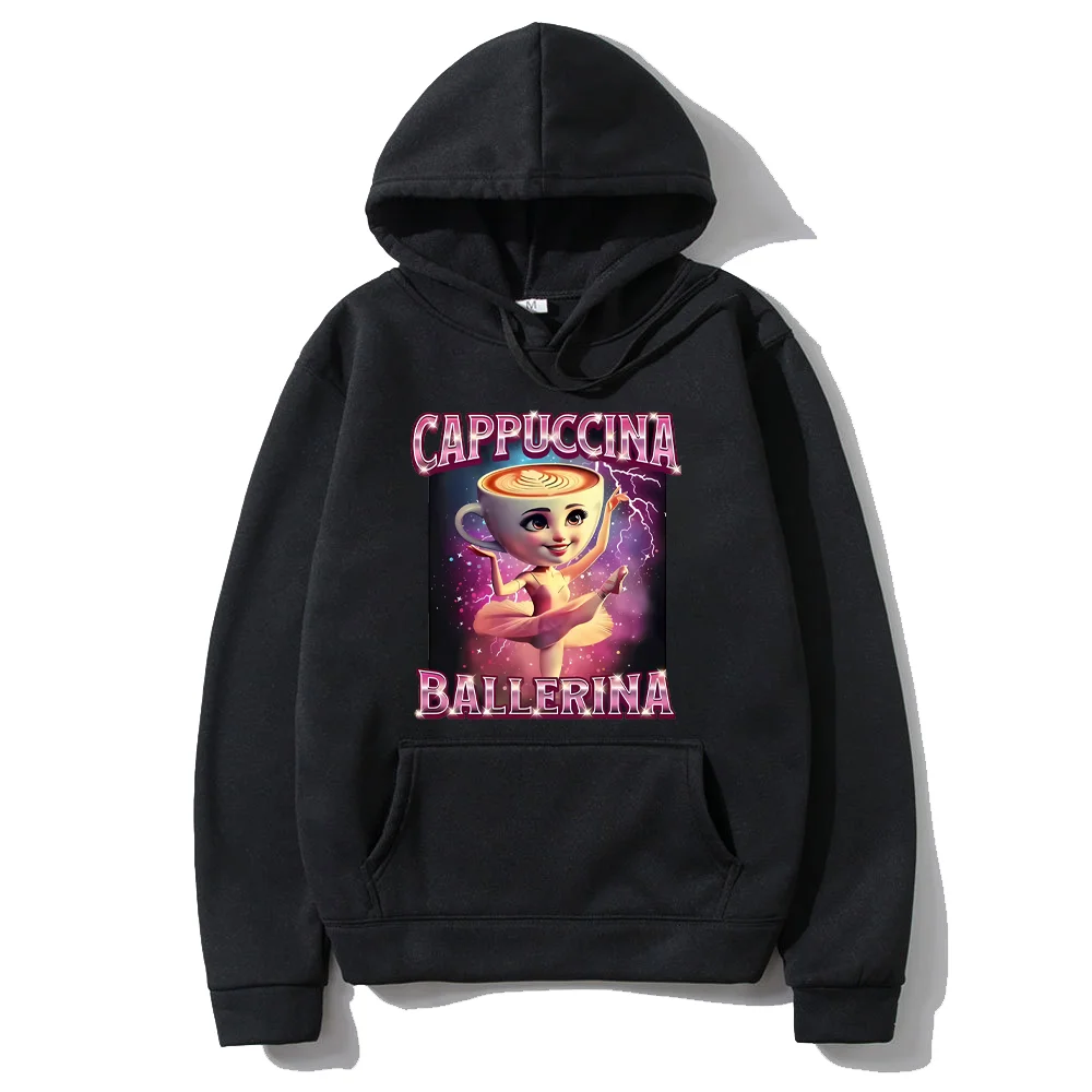 

Ballerina Cappuccino Printed Hoodie 2025 Men Women Fashion vintage Sweatshirts Fleece Winter Long Sleeve Hooded Casual Pullovers