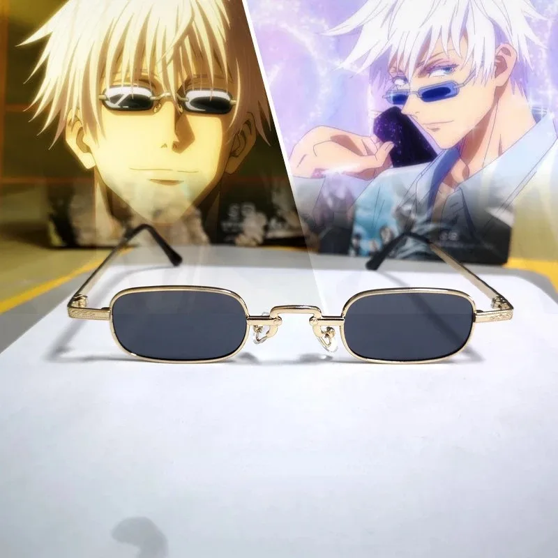 2024 Fashion Anime Glasses Jujutsu Kaisen Cosplay Sunglasses Cartoon Gojo Satoru Eyeglasses Prop Women Men Eyewear Accessories