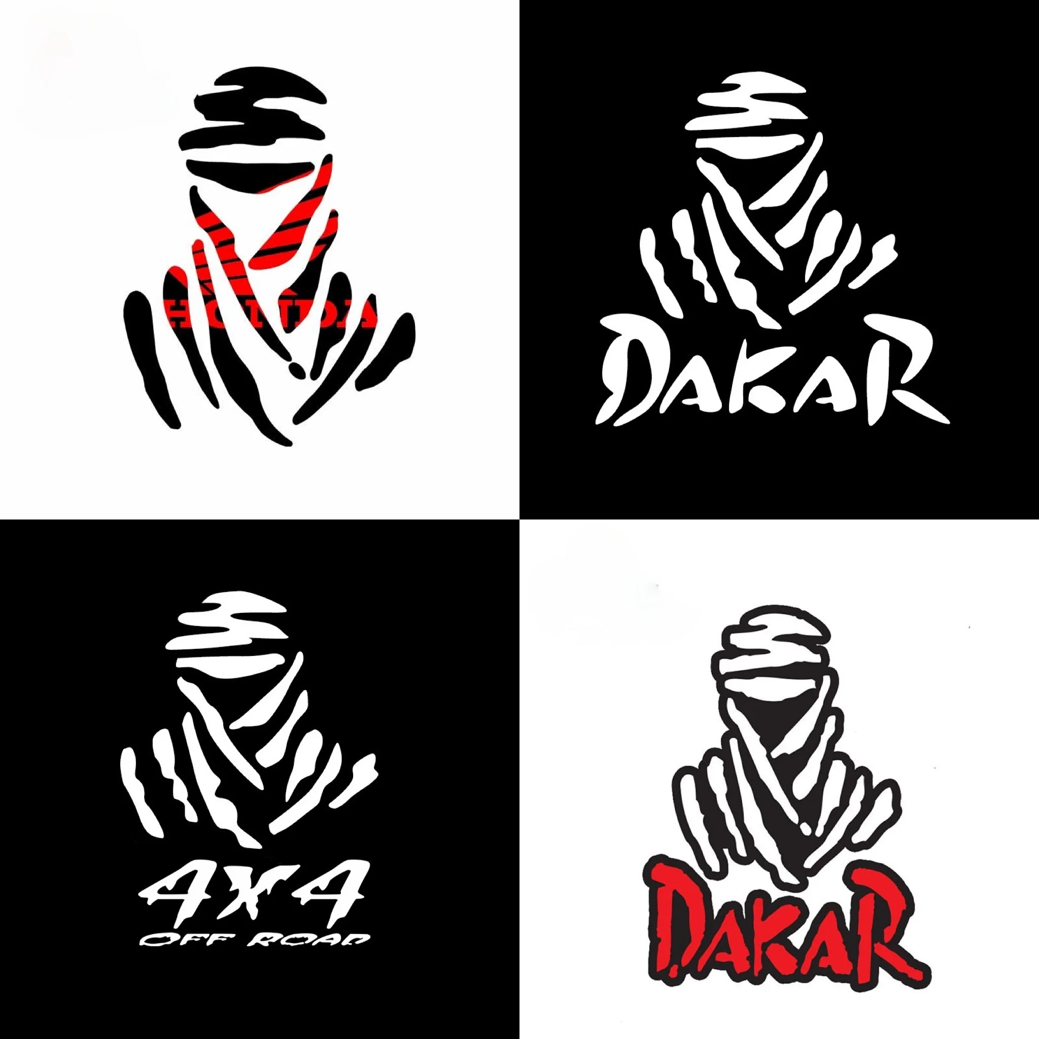 Conjunto de 4 Adesivos de Vinil para Aventura Off-Road, Decalque à Prova d'Água para Bicicleta, Carro, Moto, Capacete e Laptop