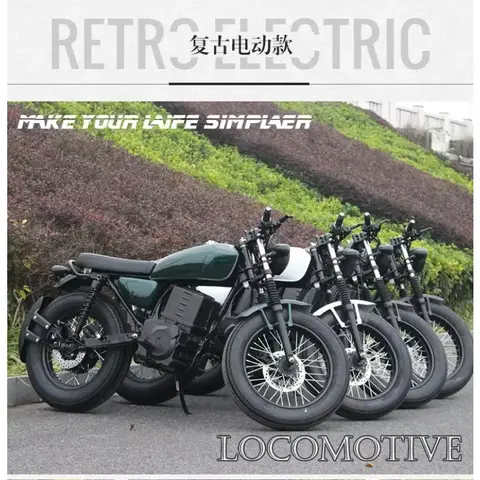 Luyuan Motorcykel 72v 2000w Motorcykel elektrisk sport elcykel 17 tum 50ah för vuxna Elmoped terräng Retro Elcykel 7 best sales mopedliknande elcykel - №3