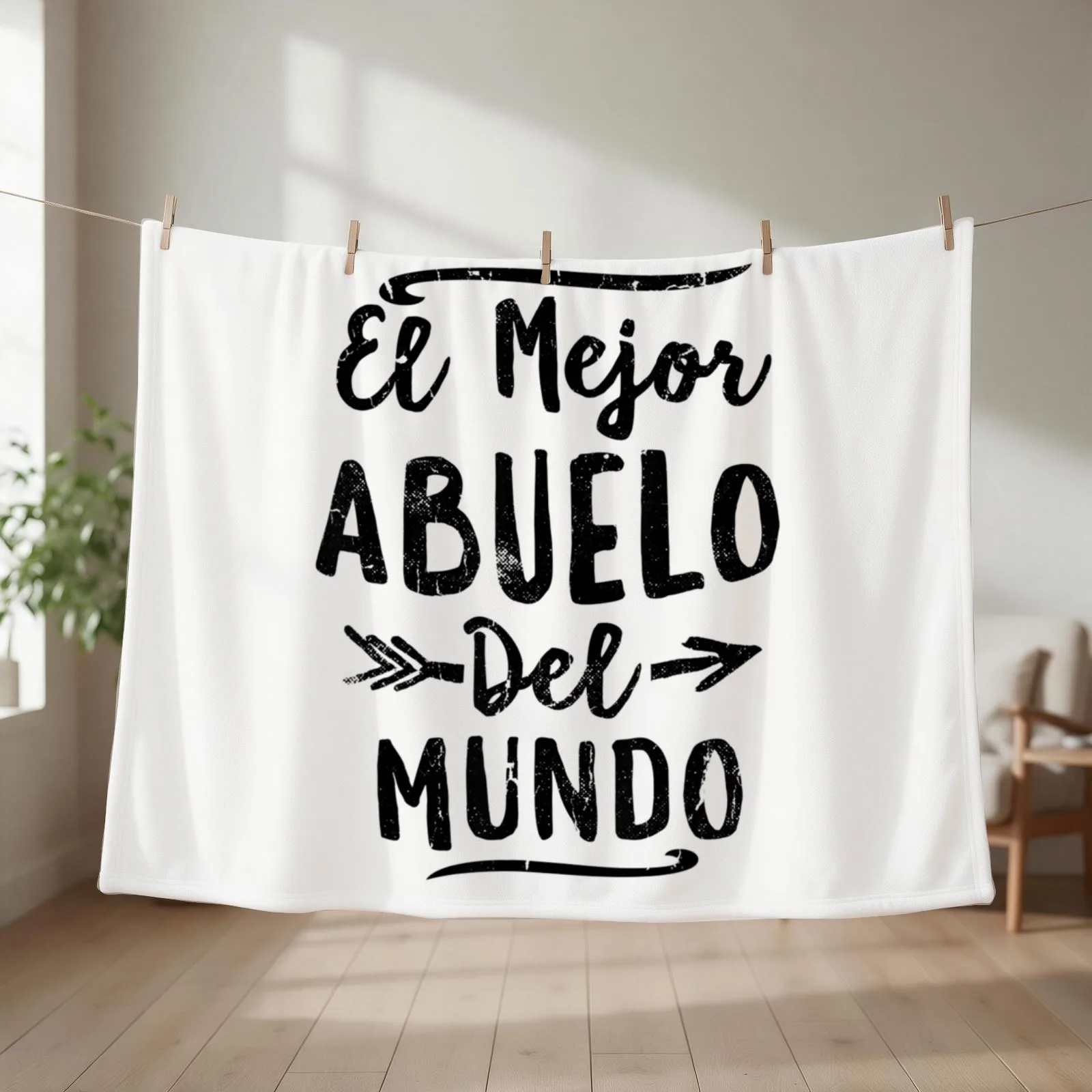 El Mejor Abuelo Del Mundo Grandpa Fathers Day Gift Throw Blanket couch cozy soft plush fuzzy picnic outdoor blanket
