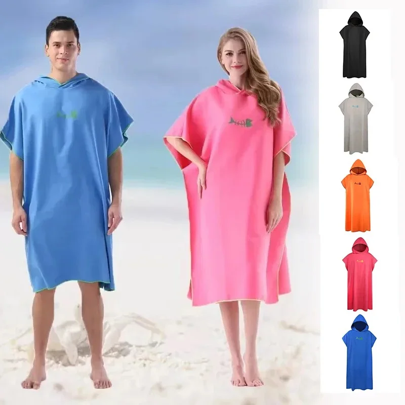 Microfiber Hooded Towel Men Women for Swim Beach Travel Quick Dry Changing Robe Cape Bath Towel Bathrobe Surf Poncho Sauna Play