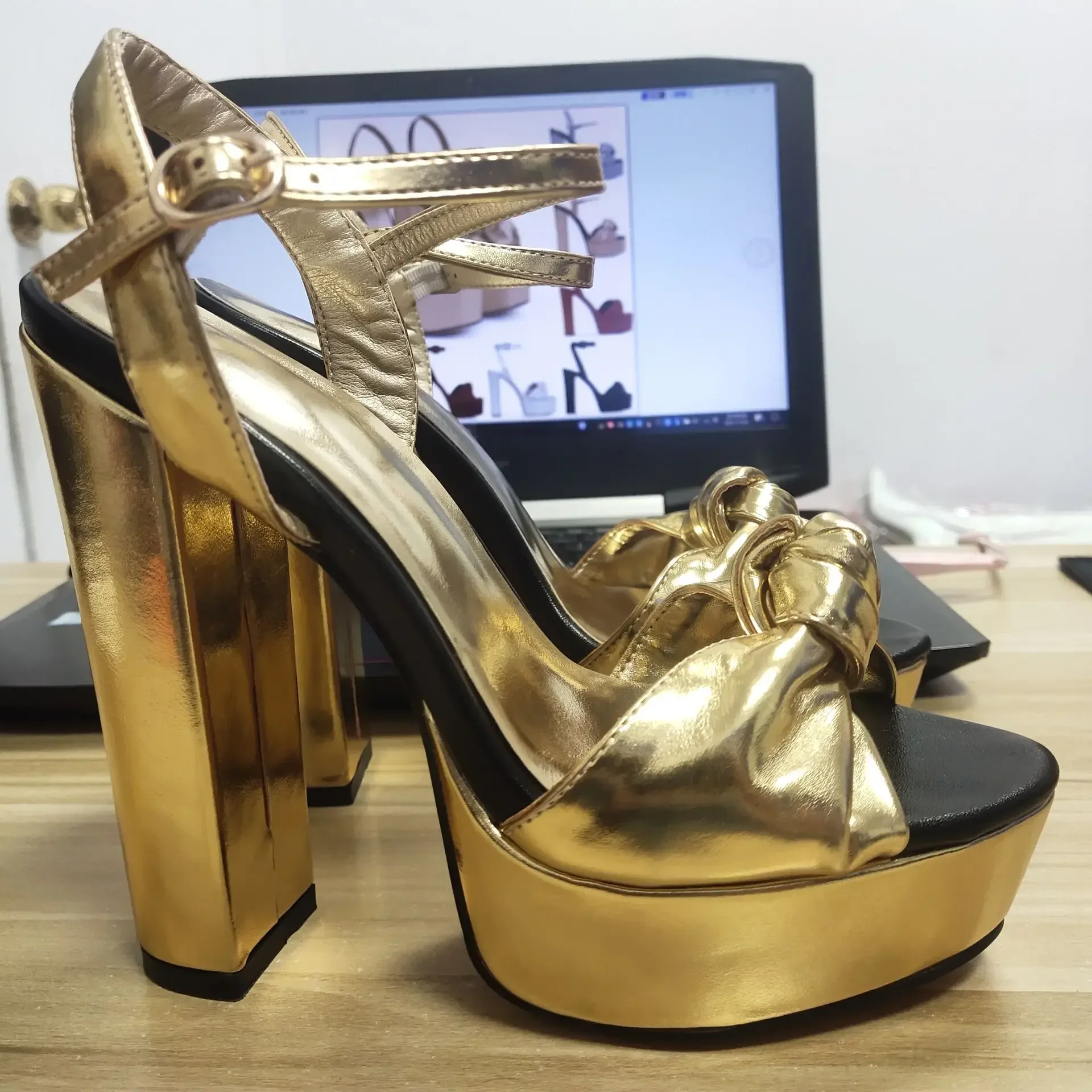 【Measure Your Feet Length Before Order】Women High Heels Ankle Strap Sandals Platform Sexy Evening Party Popular Lady Shoe I-SL-2 6