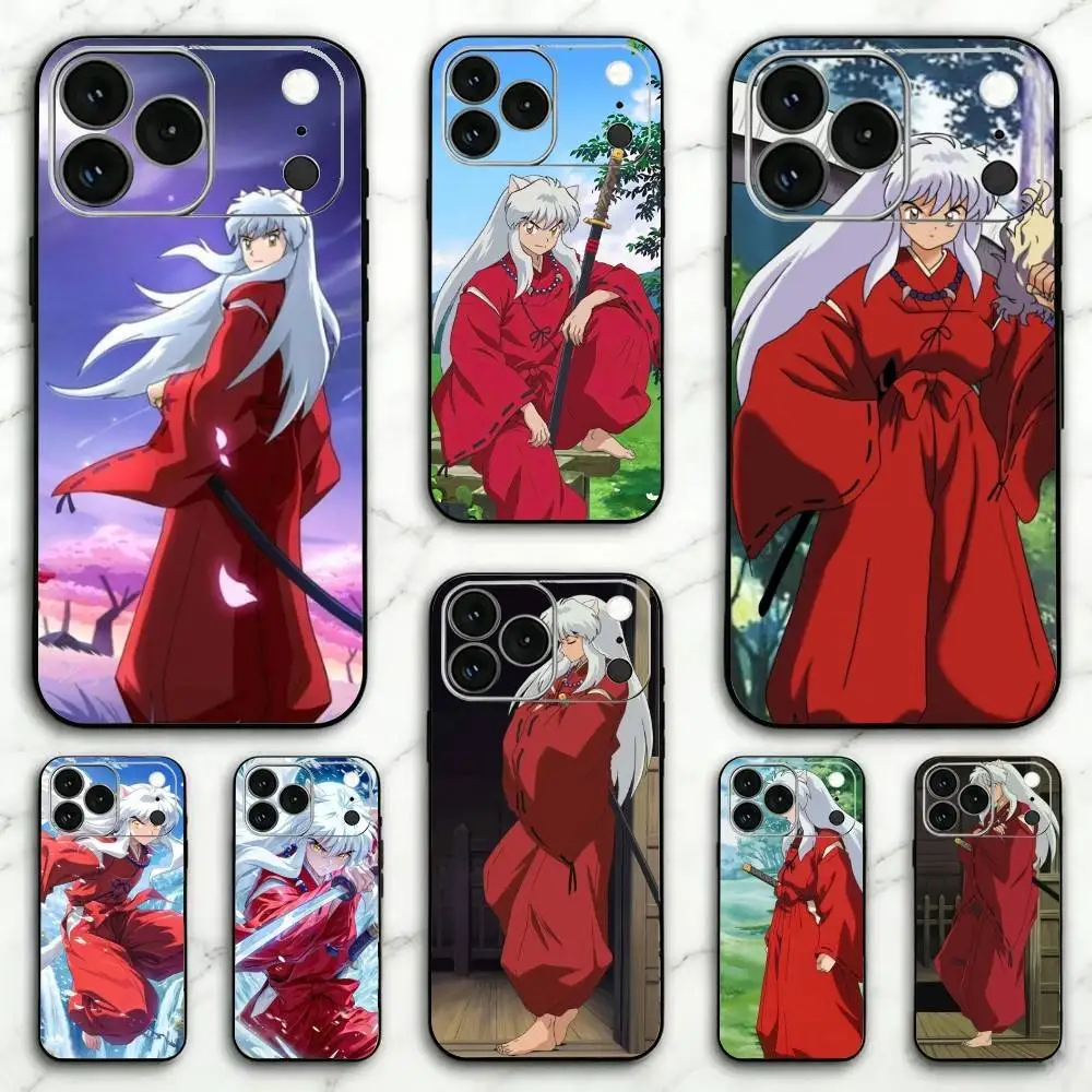 Lnuyasha Phone Case For iPhone 17, 16,15,14,13,12,11 Plus,Pro Max, Others Soft Black Cover
