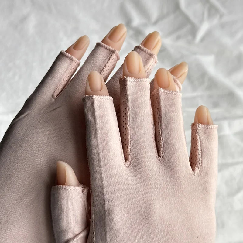 TSZS UV Gloves for Gel Nail Lamp Professional UPF50+ Protection Gloves for Manicures Skin Care Fingerless Glove