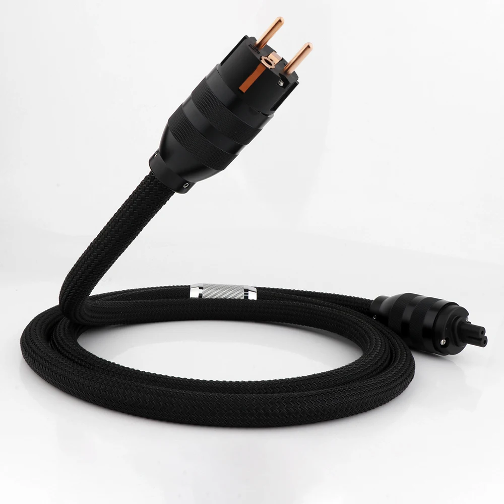 Hifi-Audio-Stromkabel Figure8 C7 OCC Stromkabel Audiophile US Schuko Netzkabel Kohlefaser-Pant-Kabel für Lautsprecher Verstärker CD – Detail 10