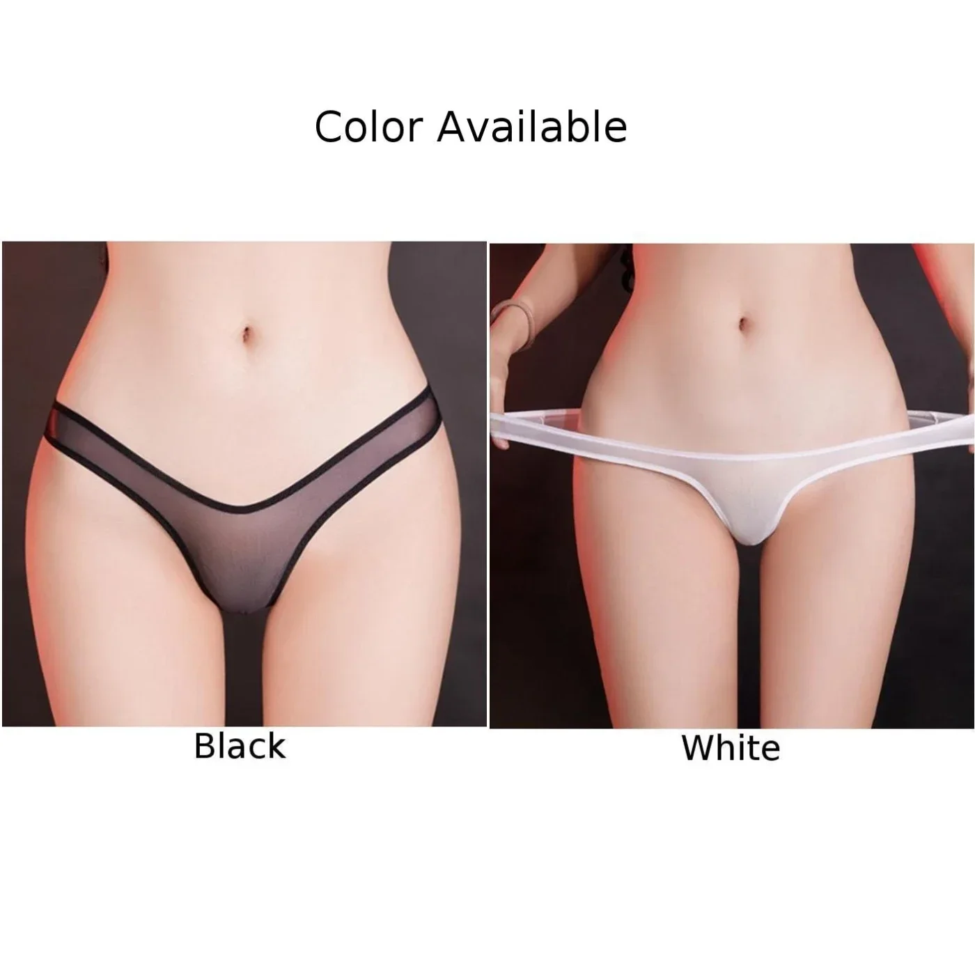 Sexy Women Low Rise Knickers Panties Silky Sheer Ultra Thin Thongs See Through Underwear Full Transparent Lingerie Bikini Briefs