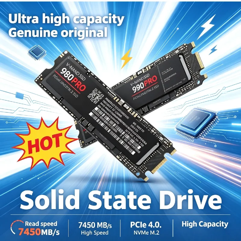M2 NVMe SSD Hard Disk 500GB 1TB 2TB 4TB Internal Solid State Drive Fast Speed Storage Drive For Gaming Laptop Desktop Computer