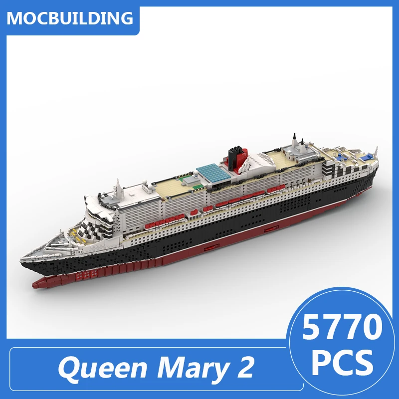 

Queen Mary 2 Passenger Ships 1:375 Scale Model Moc Building Blocks Diy Assemble Bricks Creative Display Xmas Toys Gifts 5770PCS