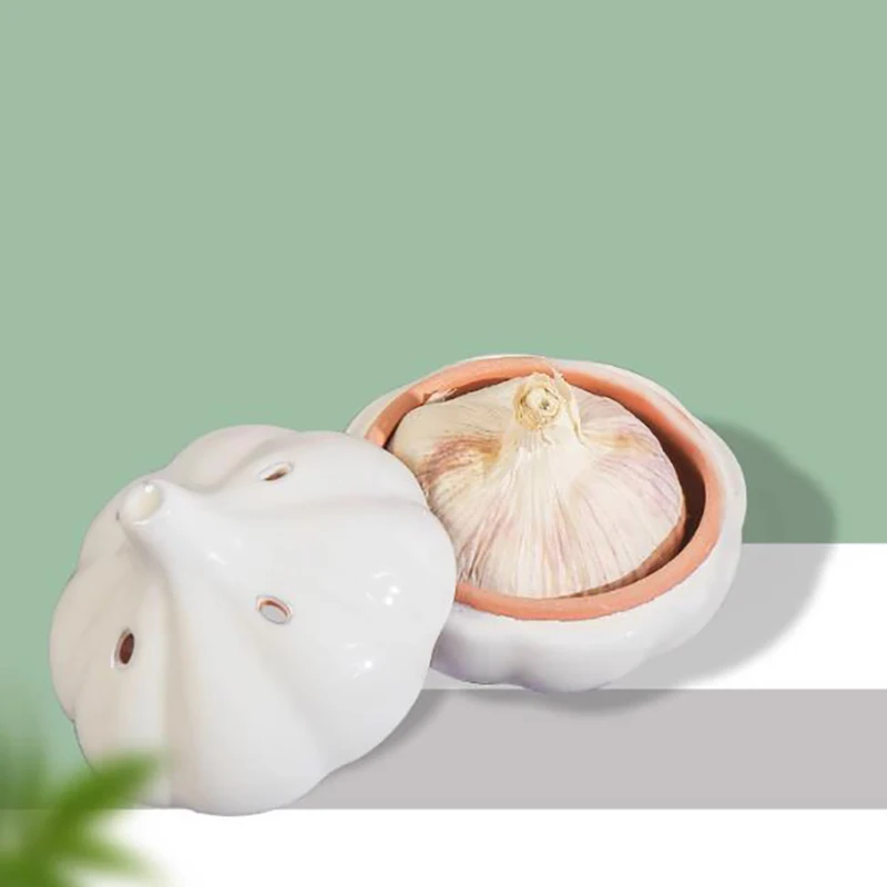 European Ceramic Garlic Storage Jar Household Candy Jar Kitchen Seasoning Chili Garlic Storage Box Exquisite Kitchen Container