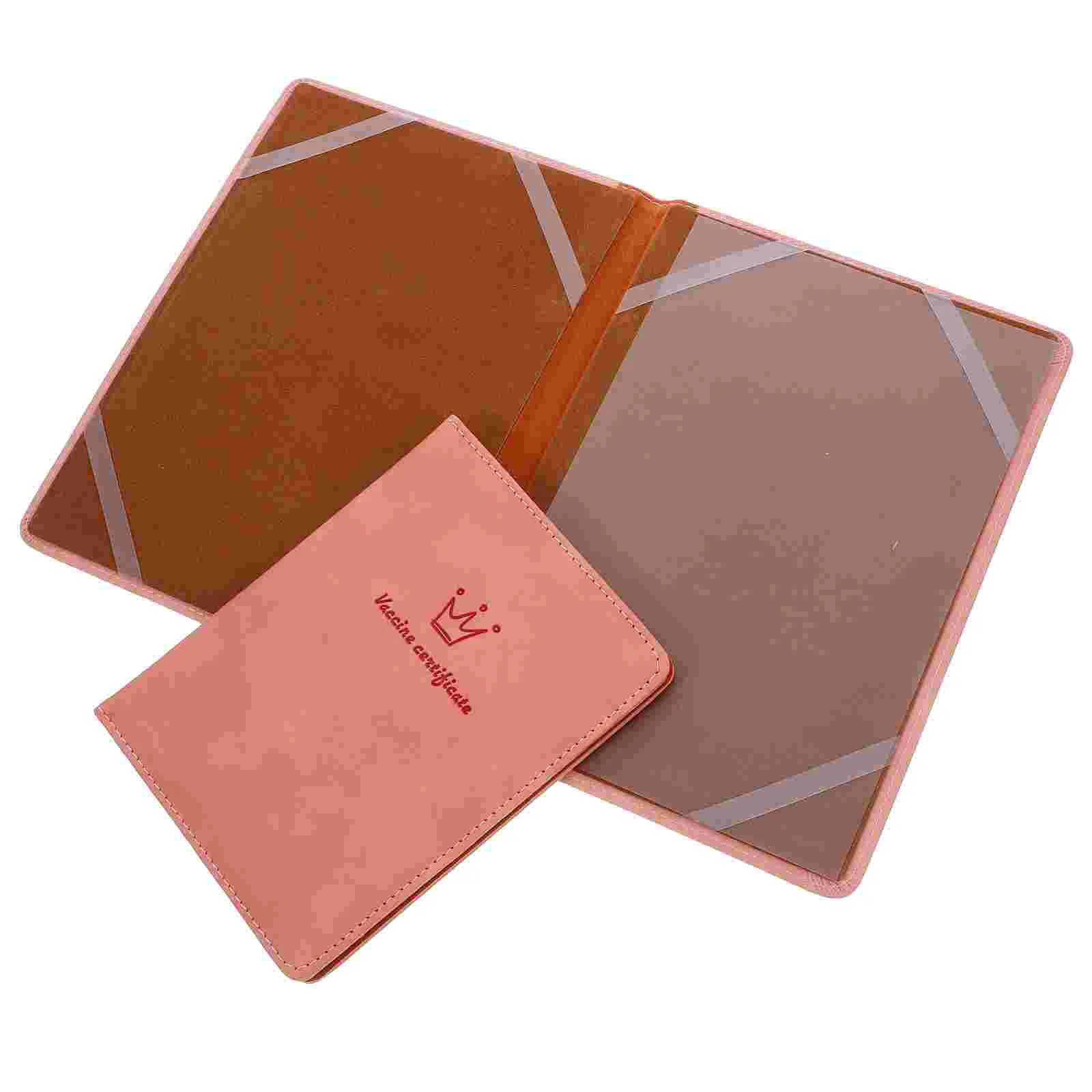 2 PCS Document Organizer Birth Certificate Cover Binder Clips Documents Folder Artificial Protective Case