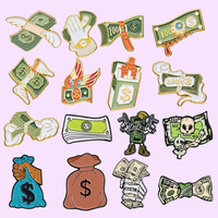 Cartoon Dollar Rich Enamel Pins Creative USD Money Wing Brooches Clothes Backpack Lapel Badge Hat Accessories Gift for Friends