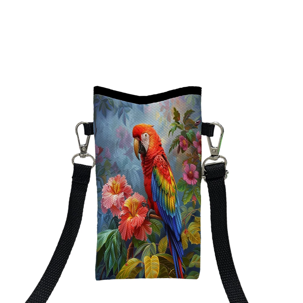 Parrot Animals Print Phone Bag Adjustable and Detachable Strap Designed Exclusively for Women Bag Convertible Shoulder Bag3.6