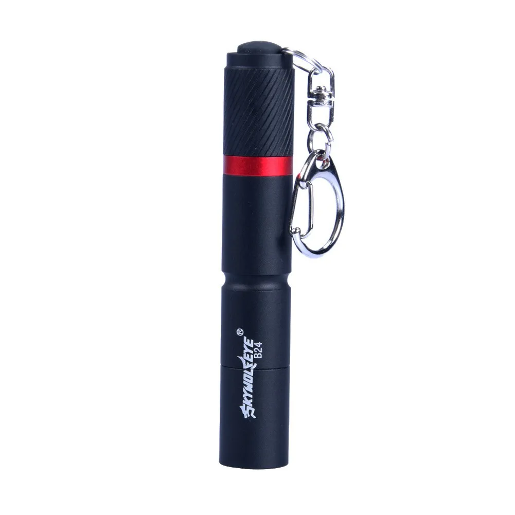 Torch Light Mini Flashlight Household Super Bright XPE Key Ring Torches 3 Mode Aluminum Alloy Black Flashlight