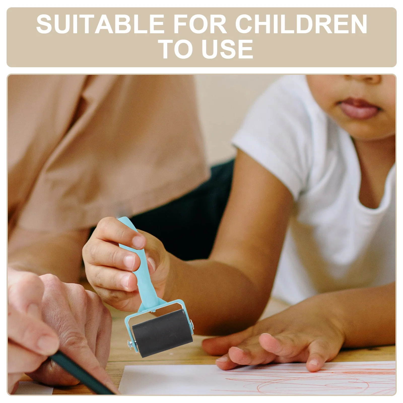 6 uds. Herramienta de frotamiento de impresión para niños, herramientas artesanales de bricolaje, rodillos, pegamento, impresión de goma, tinta plástica