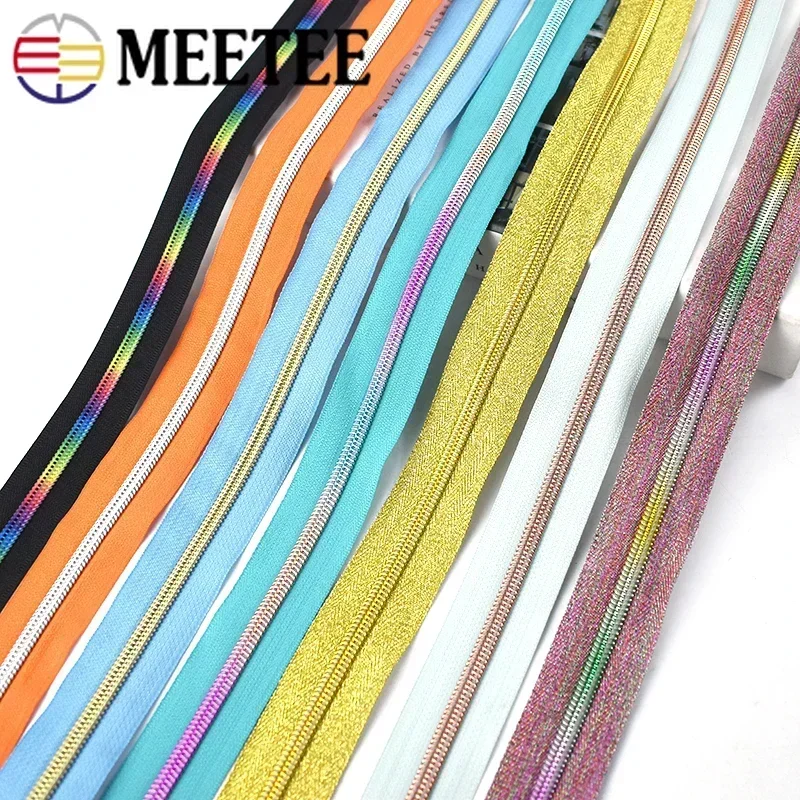 2/4 Metros 5 #   Zíperes de bobina de náilon para mochila jaqueta decoração de vestuário fita zip kit de reparo de costura roupas diy acessórios de alfaiataria