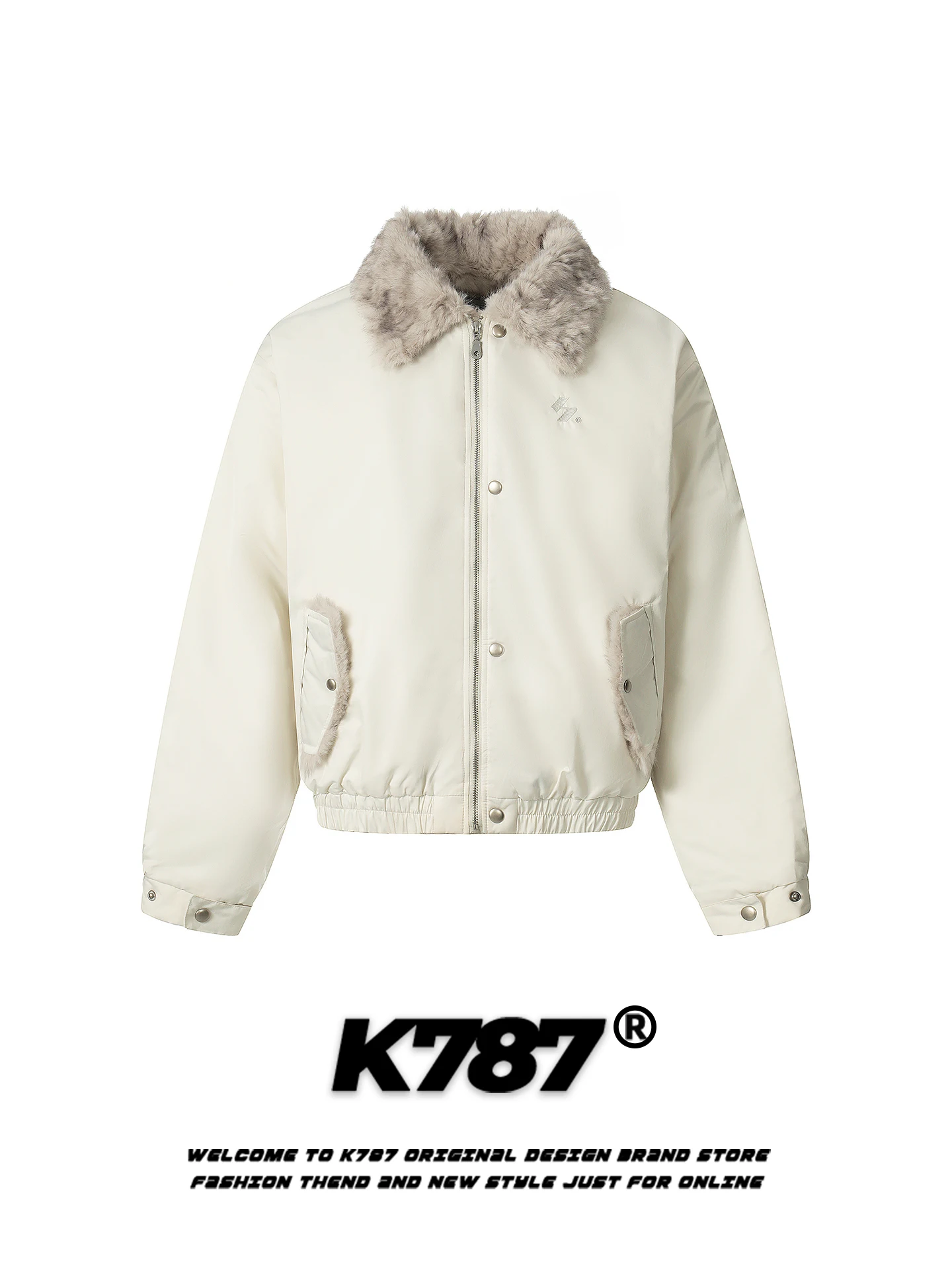 

Куртка K787 в американском ретро-стиле из хлопка с меховым воротником, унисекс, с V-образным вырезом, теплая, повседневная, для отдыха, с наполнителем из полиэфирного волокна