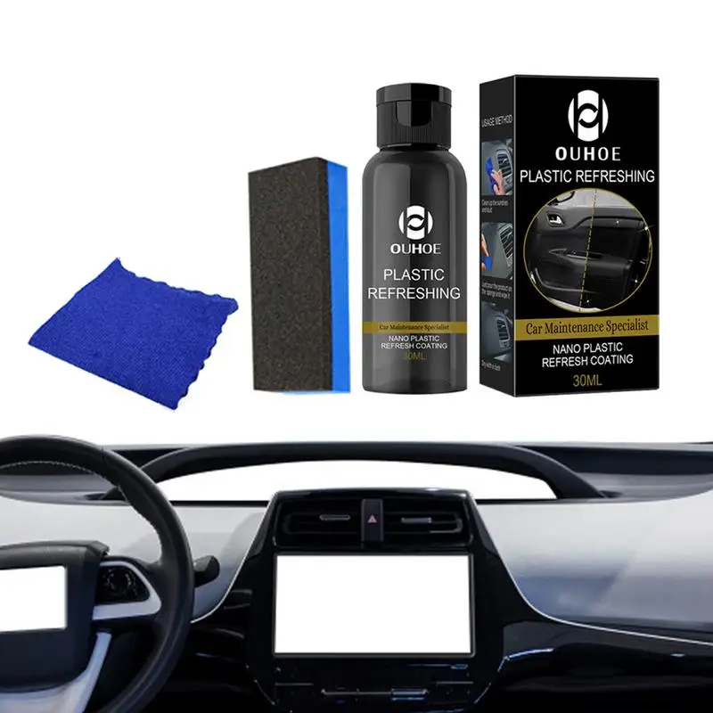 

Refurbish Agent For Car Safe Car Scratch Remover Car Refurbish Agent With Sponge And Non-Dust Cloth For Armrests Wheels Steering