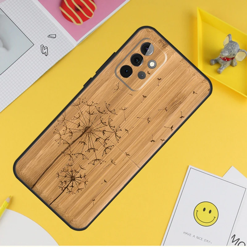 Natural Bamboo Wood Pattern Print Case For Samsung Galaxy A54 A34 A14 A13 A33 A53 A12 A32 A52 A71 A51 A15 A25 A35 A55 Cover