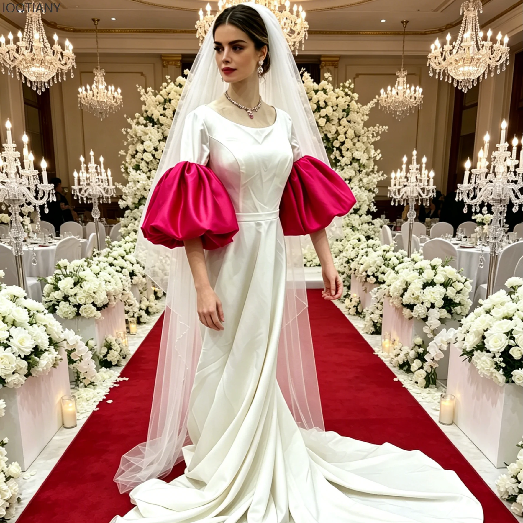 Fashion Puffy Short Sleeves Wedding Cosplay Dress Accessory Women Bridal Party Sleeve Removeable Lantern Shaped Bride Sleeves
