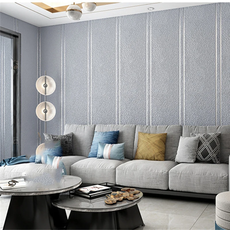 Imagem -05 - Wallpapers Decoração de Casa para Sala de Estar Quarto 3d Papel de Parede Simples Listrado Não-tecido Papel de Parede de Luxo Rolo Decoração da Sala