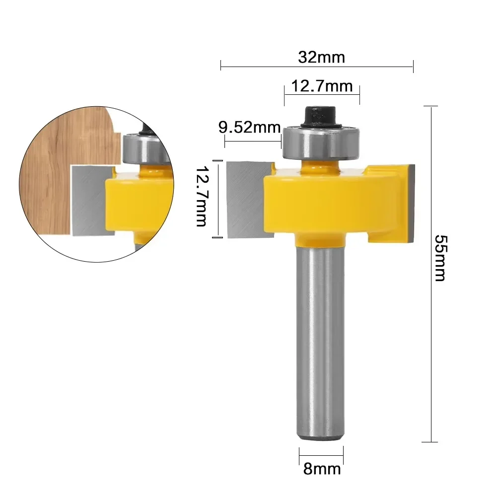 3PCS 8mm Shank Router Bits Set Beading Bit Round Over Bead Frame Door T V Shape Milling Cutter for Wood Power Tools Milling )