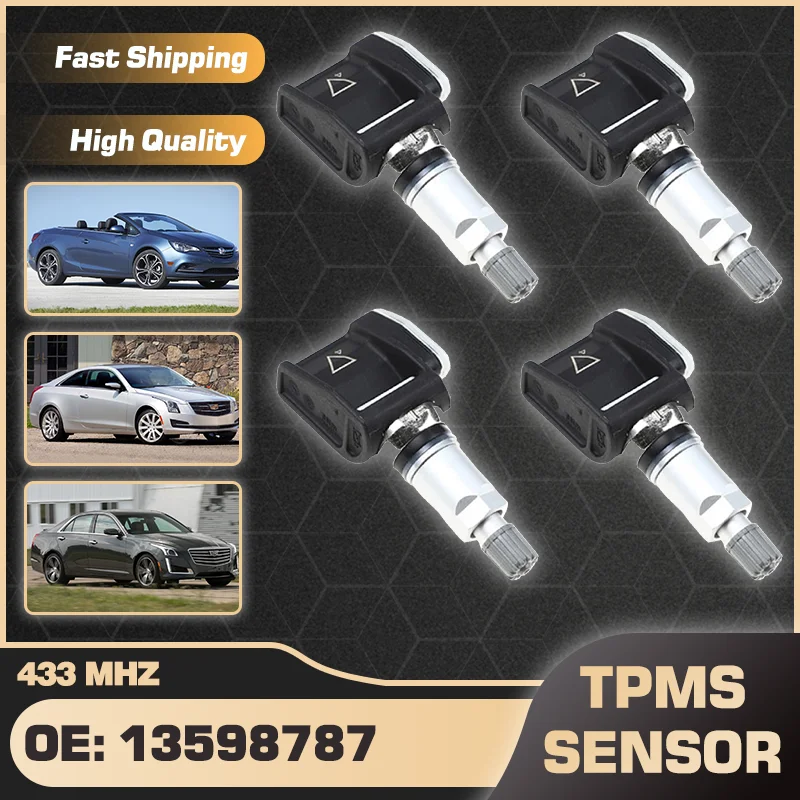 

1/4PCS Tire Pressure Sensor 13598787 433 MHz For Buick Cascada 2018-2019 For Cadillac ATS ATS-V CTS CTS-V 2016-2019 TPMS Sensor