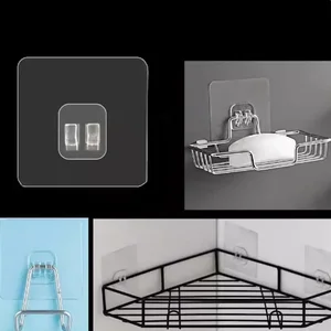 Nhãn dán Coors trong suốt mà không cần may, nhà tự làm sạch mạnh mẽ, phòng tắm và bếp bếp 6 Hanger bán hàng chính trong acrylic - №5