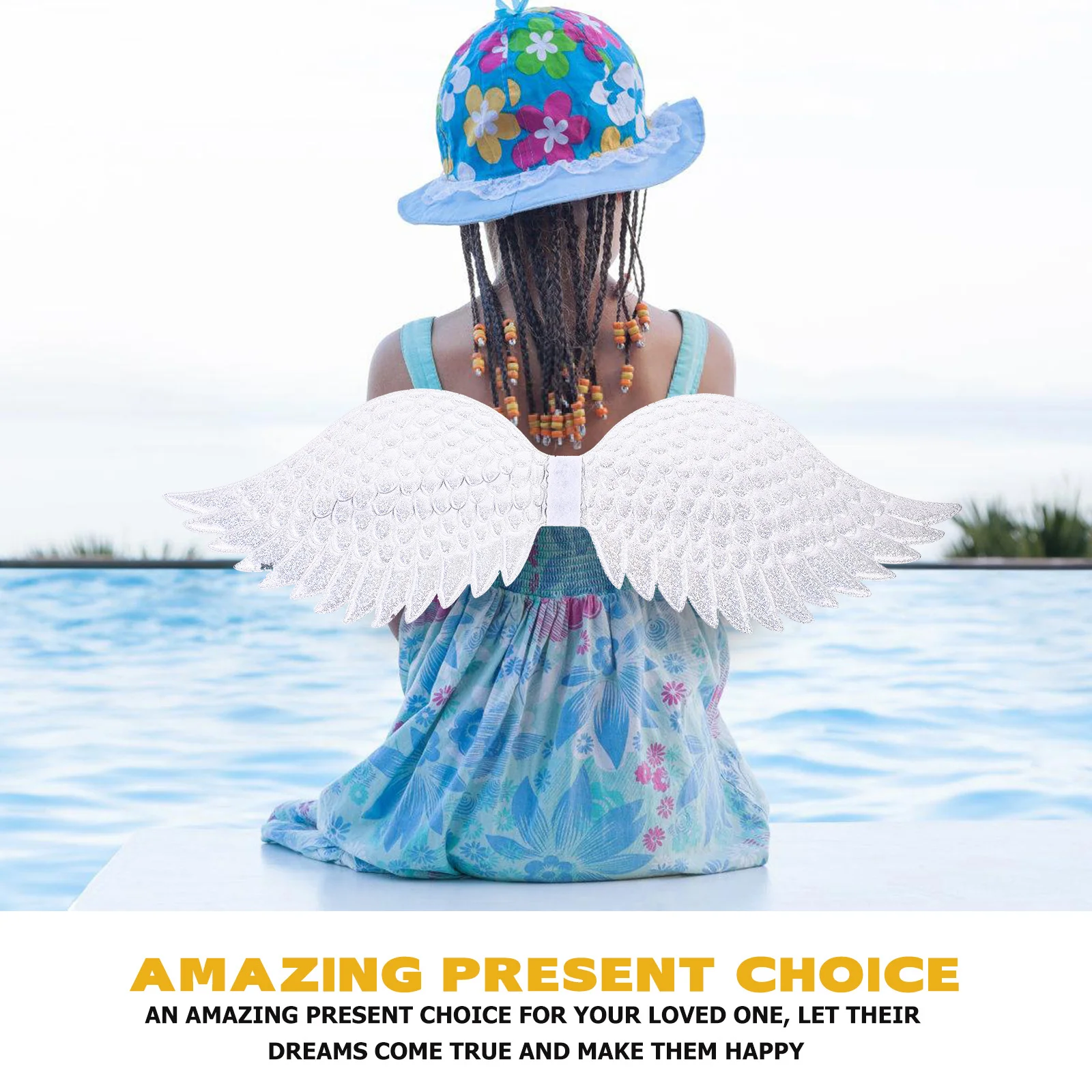 

2pcs Cosplay Angel Large Fairy Wing Halloween Party Costume Prop Backside Wing For Stage Performance Masquerade Festival Role